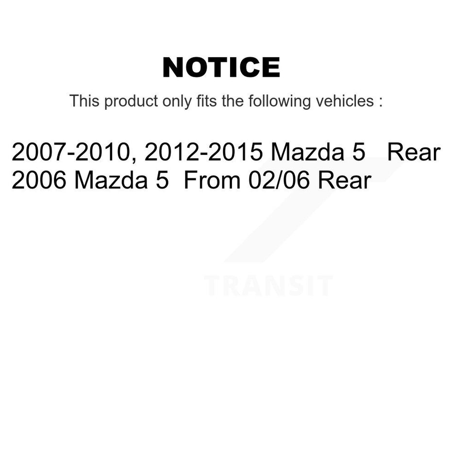 Rear Disc Brake Caliper Coated Rotors And Ceramic Pads Kit For Mazda 5 KCG-100040T