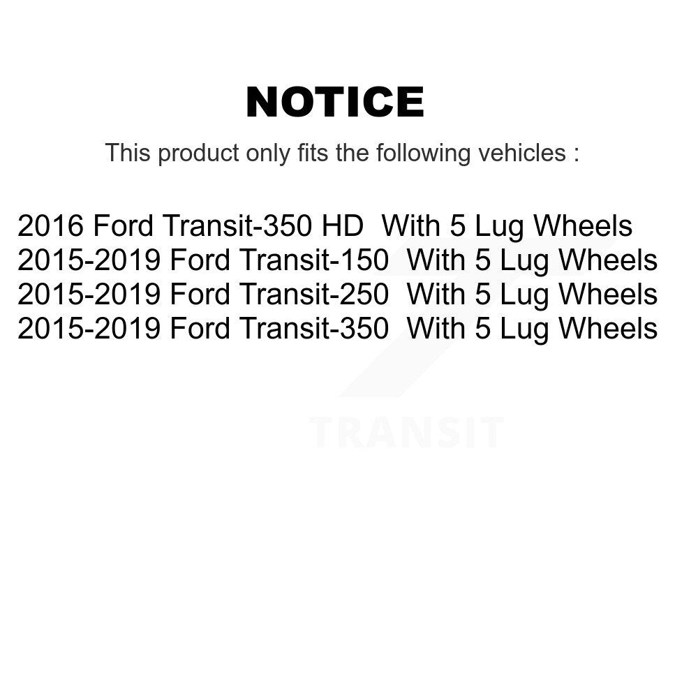 Rear Disc Brake Caliper Coat Rotor & Ceramic Pad Kit For Ford Transit-250 Transit-150 HD KCG-100044C