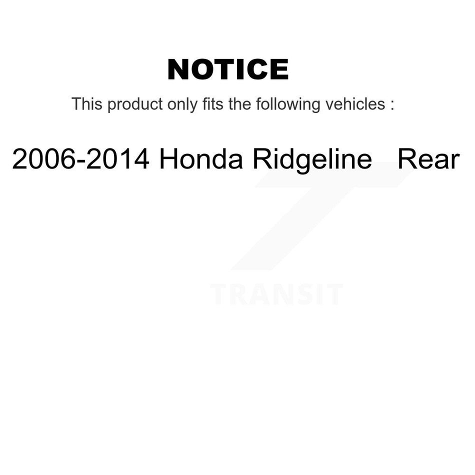 Rear Disc Brake Caliper Coated Rotors And Ceramic Pads Kit For 2006-2014 Honda Ridgeline KCG-100069T