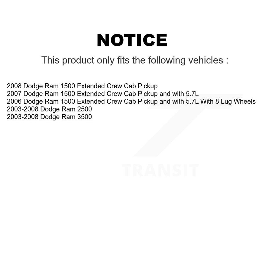 Front Disc Brake Caliper Coat Rotor & Semi-Metallic Pad Kit For Dodge Ram 1500 3500 2500 KCG-100073N