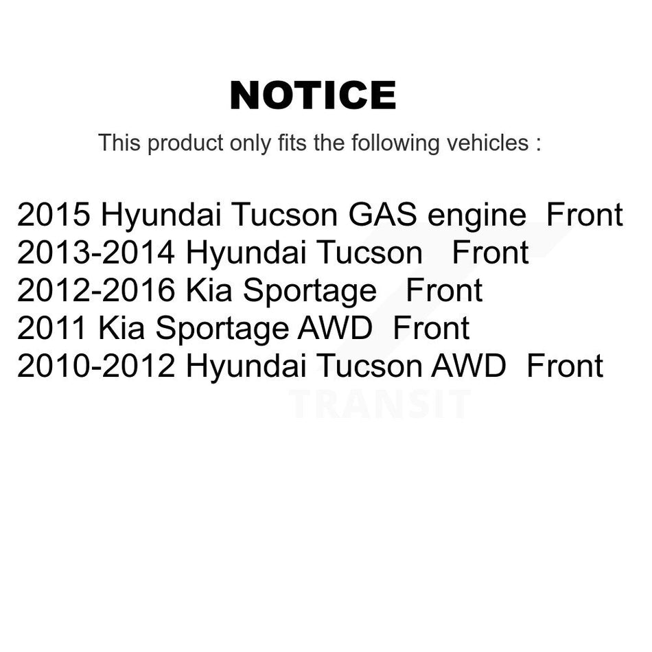 Front Disc Brake Caliper Coated Rotors And Ceramic Pads Kit For Hyundai Tucson Kia Sportage KCG-100087N