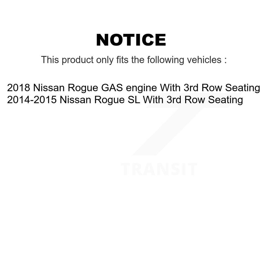 Front Disc Brake Caliper Coated Rotors And Ceramic Pads Kit For Nissan Rogue With 3rd Row Seating KCG-100119N