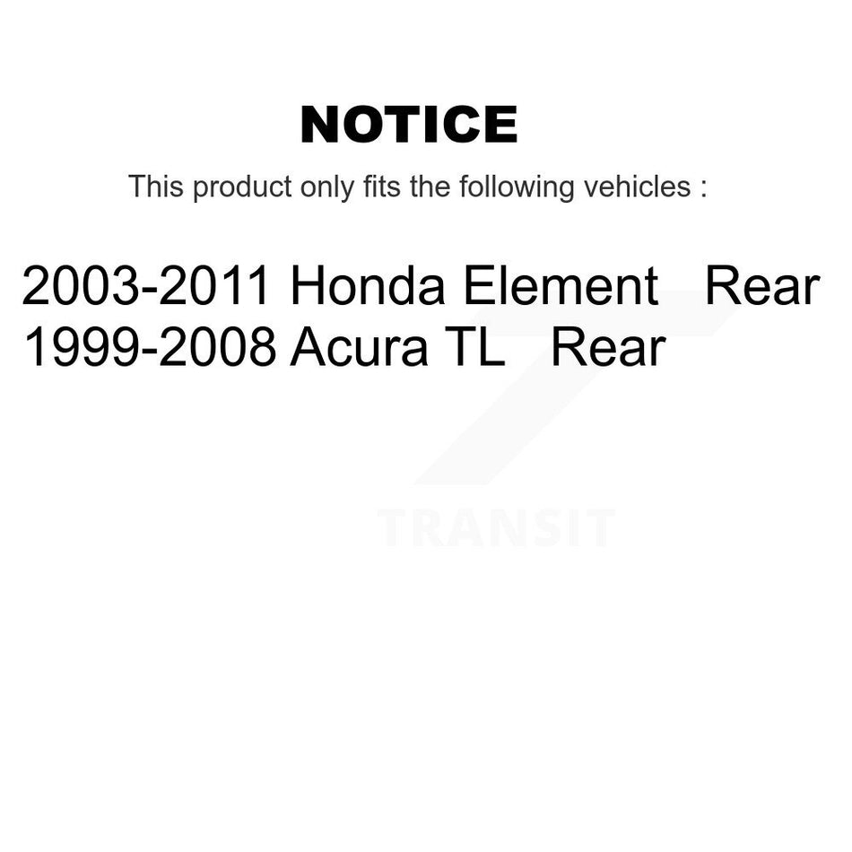 Rear Disc Brake Caliper Coated Rotors And Ceramic Pads Kit For Acura TL Honda Element KCG-100128T