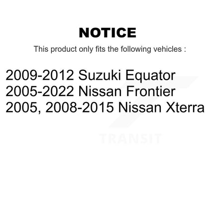 Rear Brake Caliper Coat Rotors & Semi-Metallic Pad Kit For Nissan Frontier Xterra Suzuki KCG-100131S