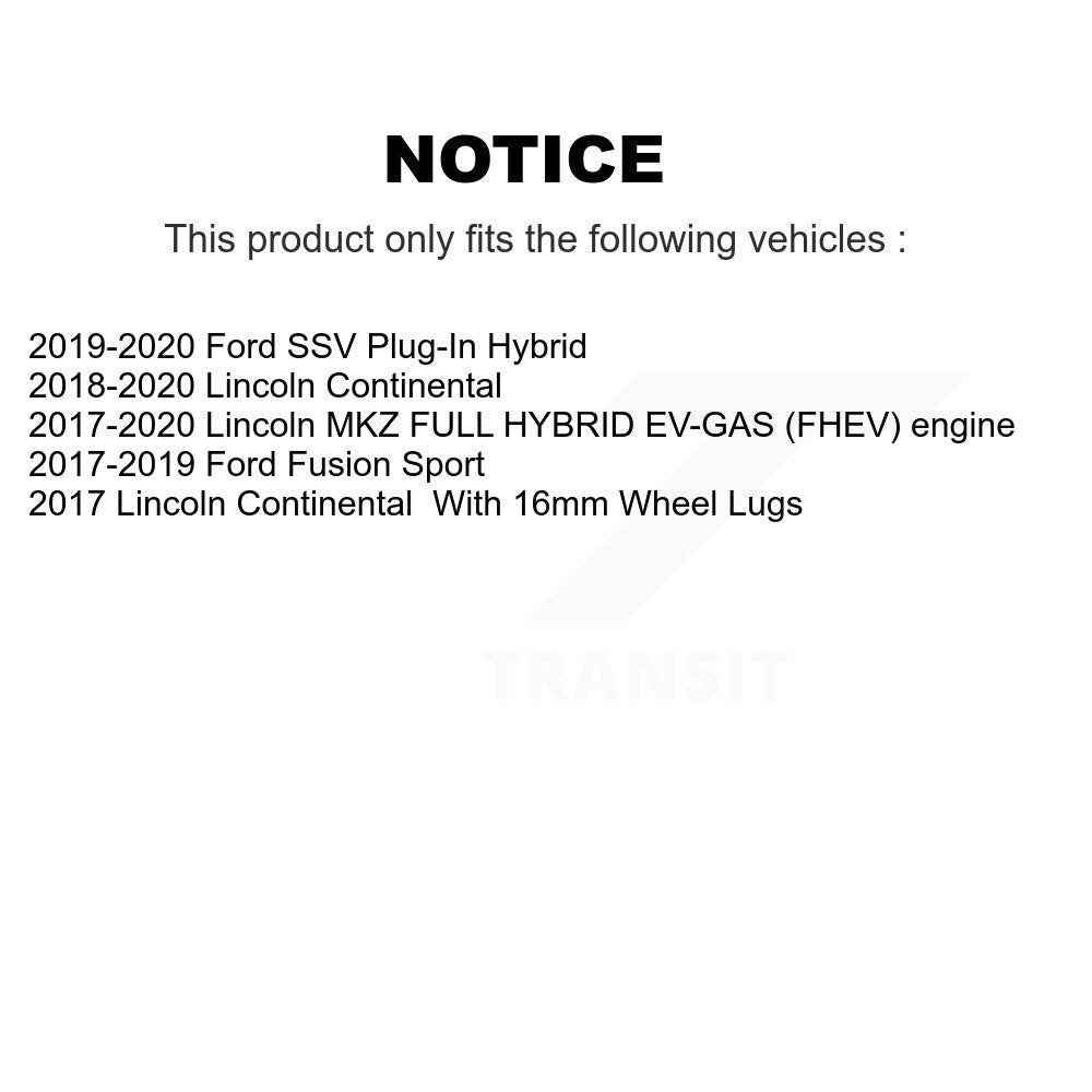 Rear Brake Caliper Coat Rotors & Ceramic Pad Kit For Ford Fusion Lincoln MKZ Continental KCG-100137T