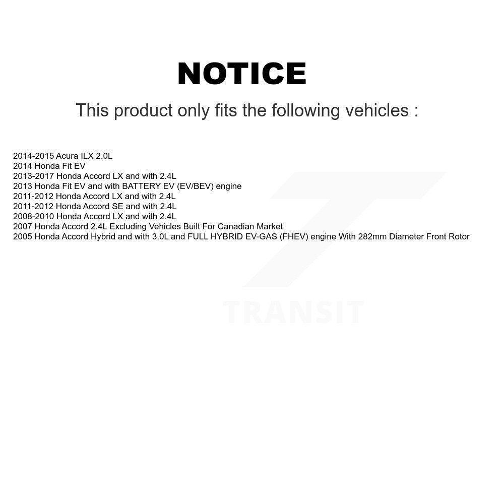 Front Disc Brake Caliper Coated Rotor And Ceramic Pad Kit For Honda Accord Fit Acura ILX KCG-100143N