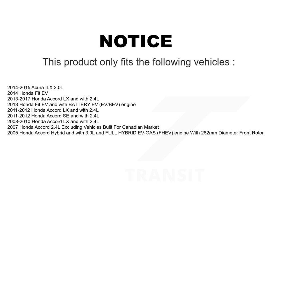 Front Disc Brake Caliper Coated Rotor And Ceramic Pad Kit For Honda Accord Fit Acura ILX KCG-100144N