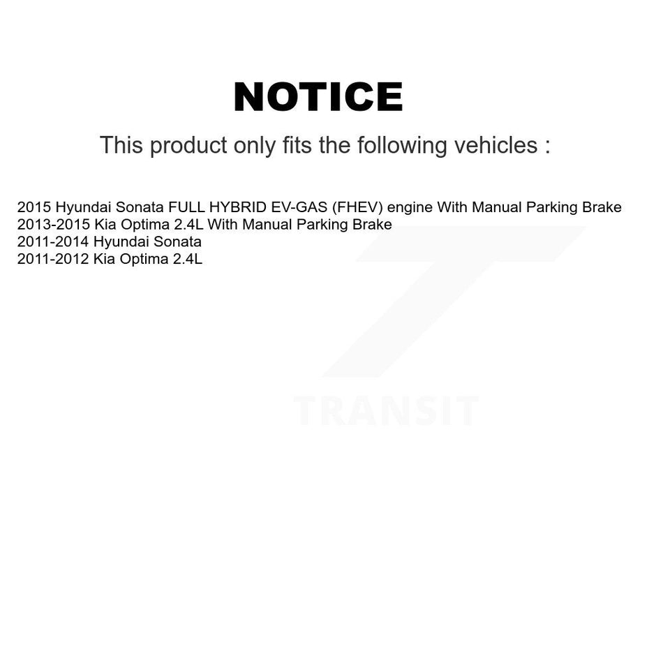 Rear Disc Brake Caliper Coat Rotor & Semi-Metallic Pad Kit For Hyundai Sonata Kia Optima KCG-100183P