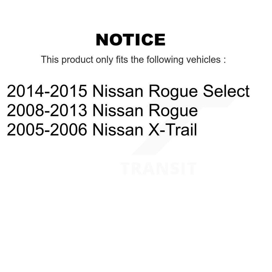 Rear Disc Brake Caliper Coated Rotors And Ceramic Pads Kit For Nissan Rogue Select X-Trail KCG-100202C