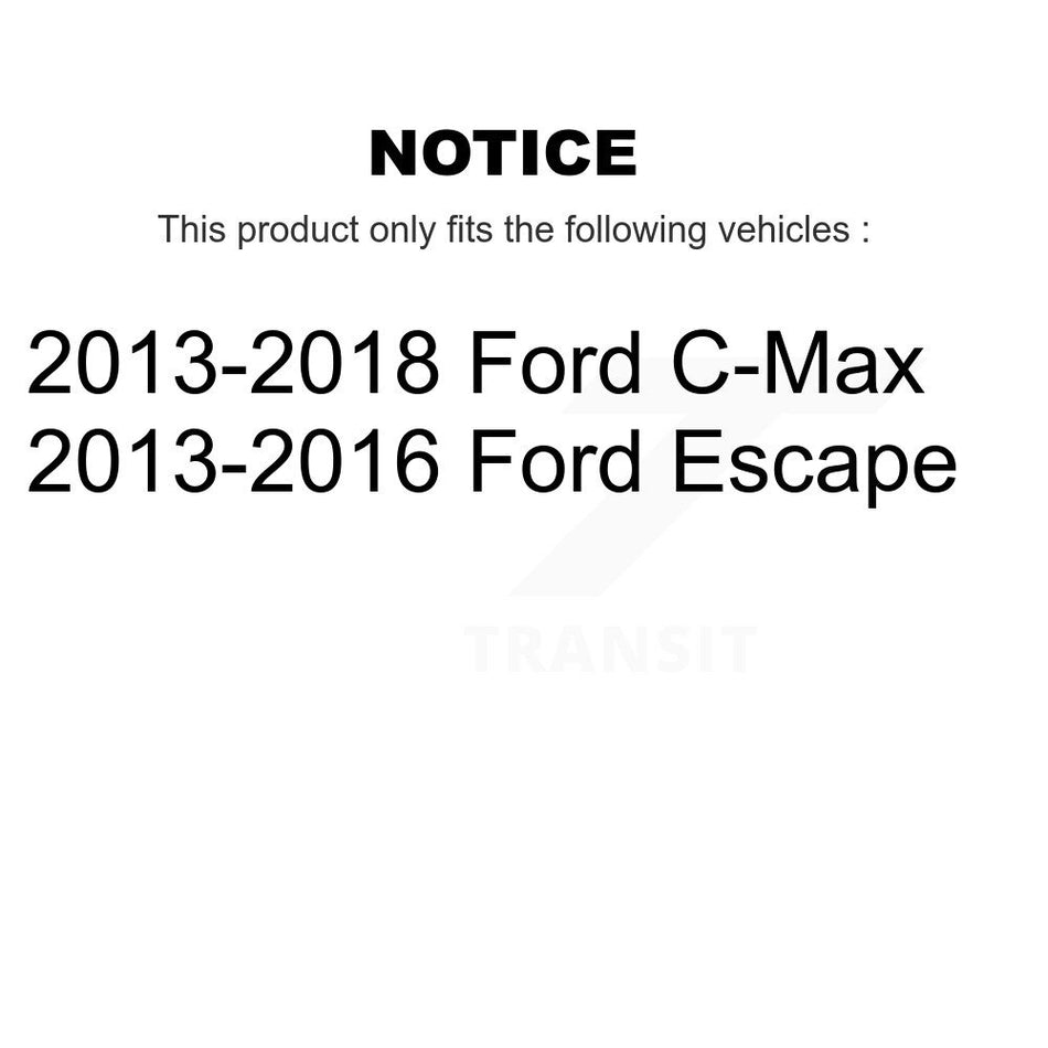 Rear Disc Brake Caliper Coated Rotors And Ceramic Pads Kit For Ford Escape C-Max KCG-100205C