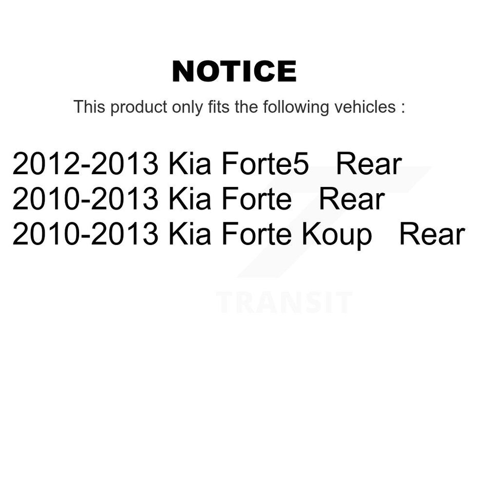 Rear Disc Brake Caliper Coated Rotors And Ceramic Pads Kit For Kia Forte Koup Forte5 KCG-100228T