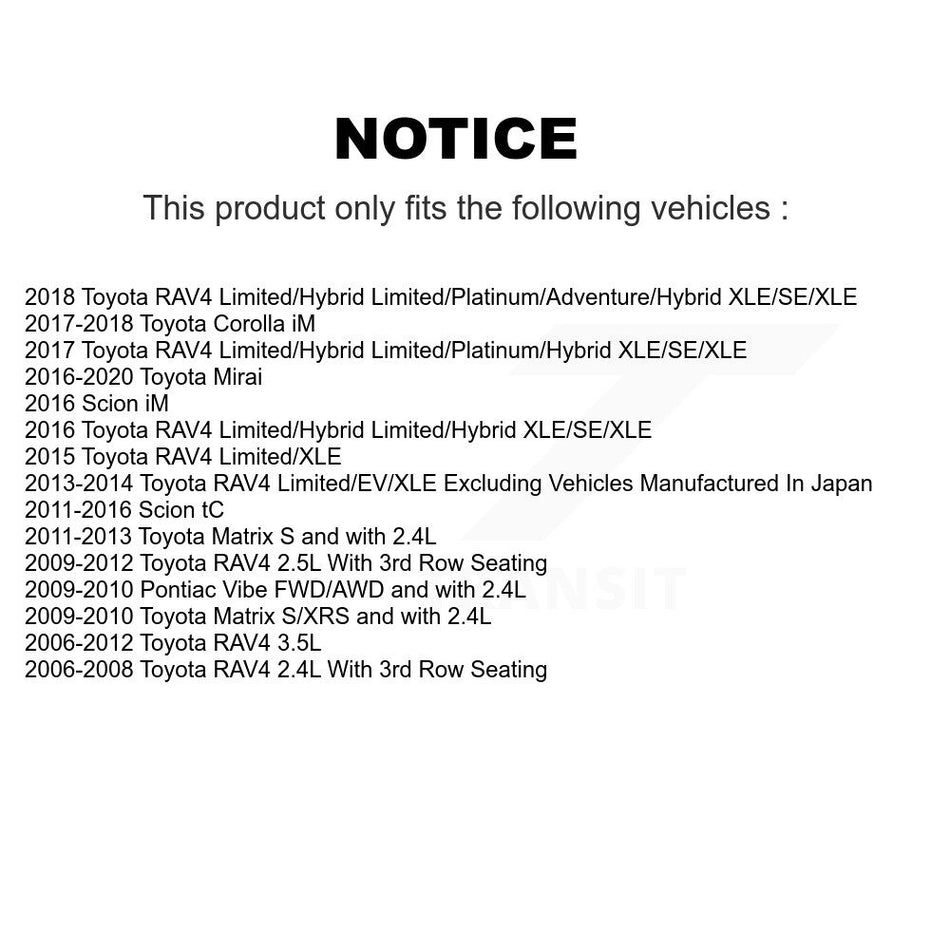 Front Disc Brake Caliper Coated Rotors And Ceramic Pads Kit For Toyota RAV4 Scion tC Matrix Pontiac Vibe Corolla iM Mirai KCG-100236N