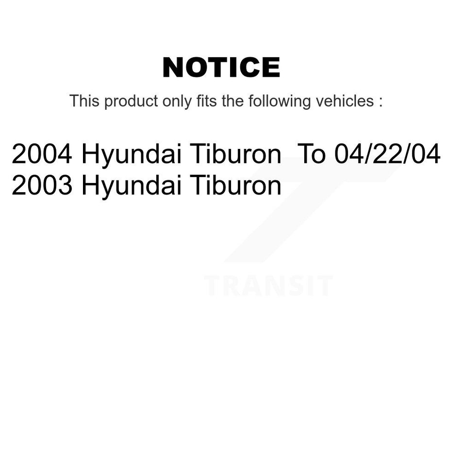 Rear Disc Brake Caliper Coated Rotors And Ceramic Pads Kit For Hyundai Tiburon KCG-100239T