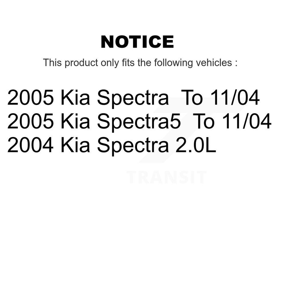 Rear Disc Brake Caliper Coated Rotors And Ceramic Pads Kit For Kia Spectra Spectra5 KCG-100240T
