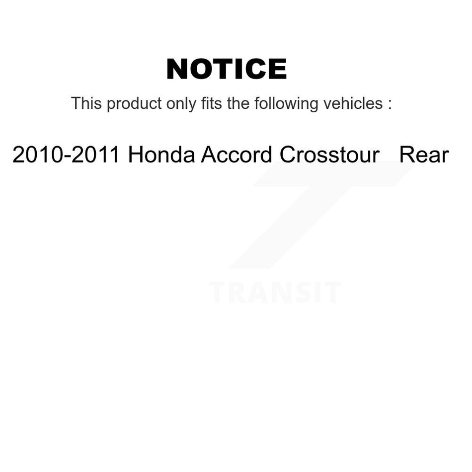 Rear Disc Brake Caliper Coated Rotors And Ceramic Pads Kit For 2010-2011 Honda Accord Crosstour KCG-100270T