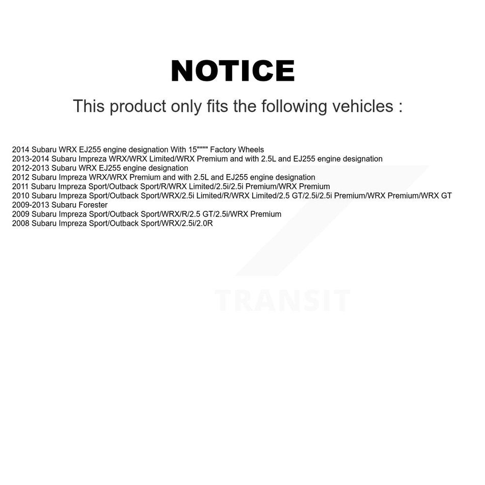 Rear Disc Brake Caliper Coat Rotor Semi-Metallic Pad Kit For Subaru Impreza Forester WRX KCG-100283S