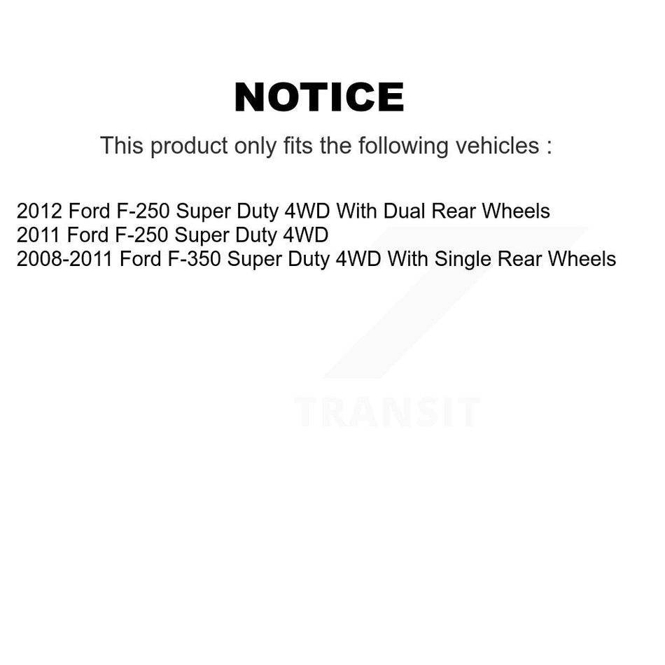 Front Disc Brake Caliper Coated Rotors And Semi-Metallic Pads Kit For Ford F-350 Super Duty F-250 4WD KCG-100315N