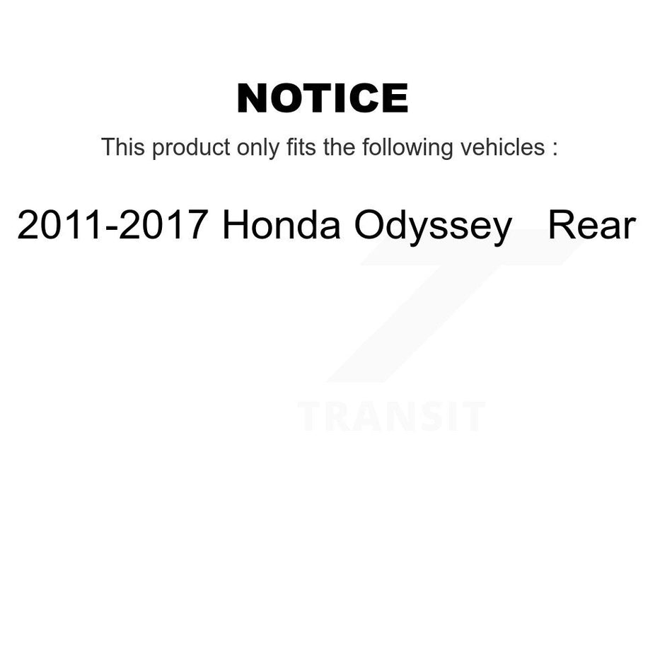 Rear Disc Brake Caliper Coated Rotors And Semi-Metallic Pads Kit For 2011-2017 Honda Odyssey KCG-100322S