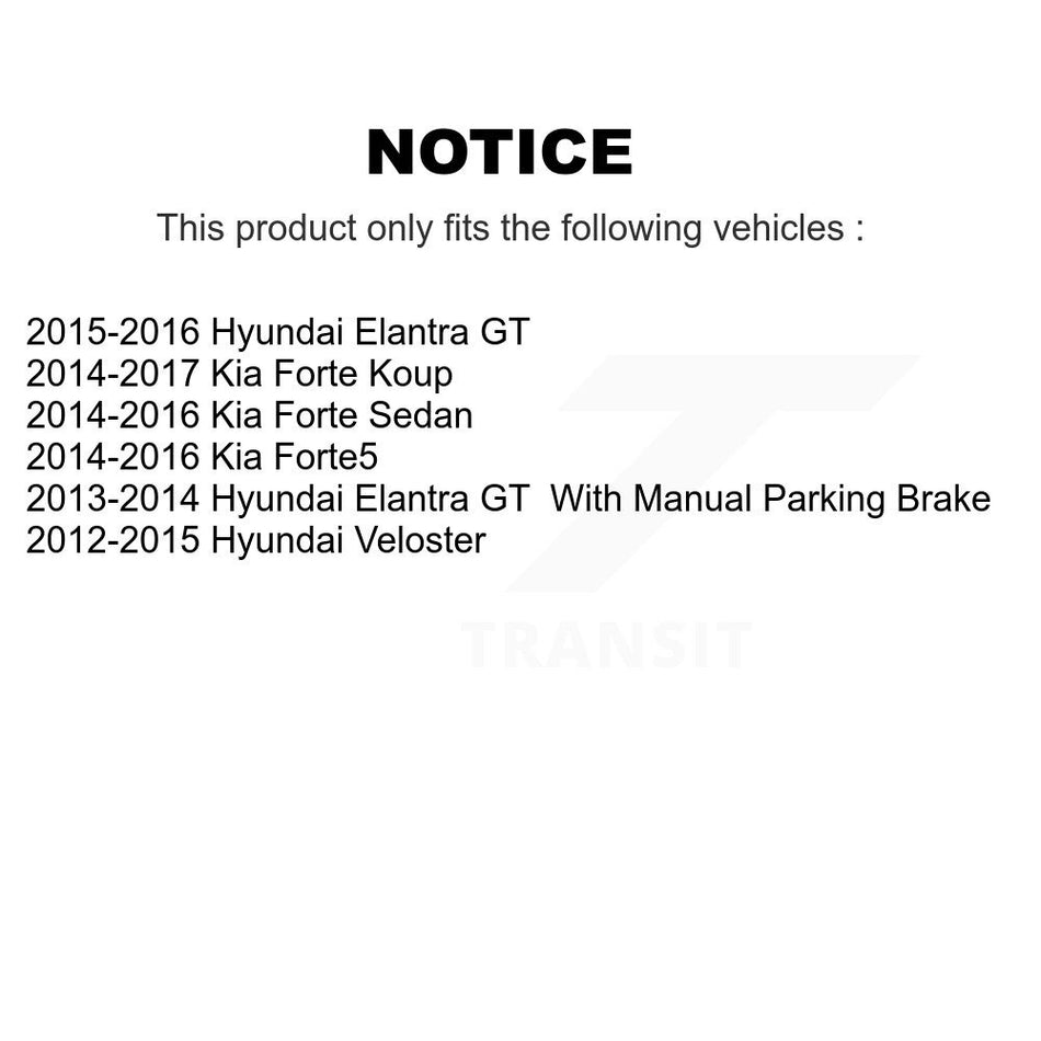 Rear Brake Caliper Coat Rotors Ceramic Pad Kit For Hyundai Elantra GT Kia Forte Veloster KCG-100328T