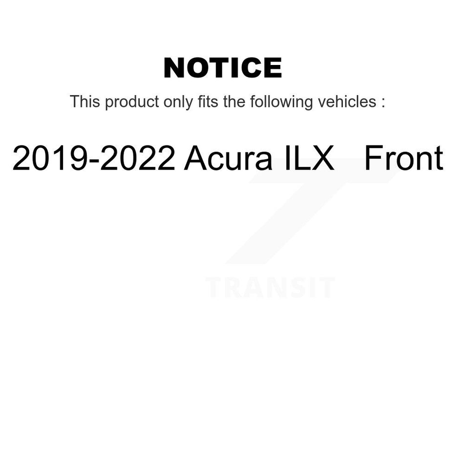 Front Disc Brake Caliper Coated Rotors And Ceramic Pads Kit For 2019-2022 Acura ILX KCG-100373N