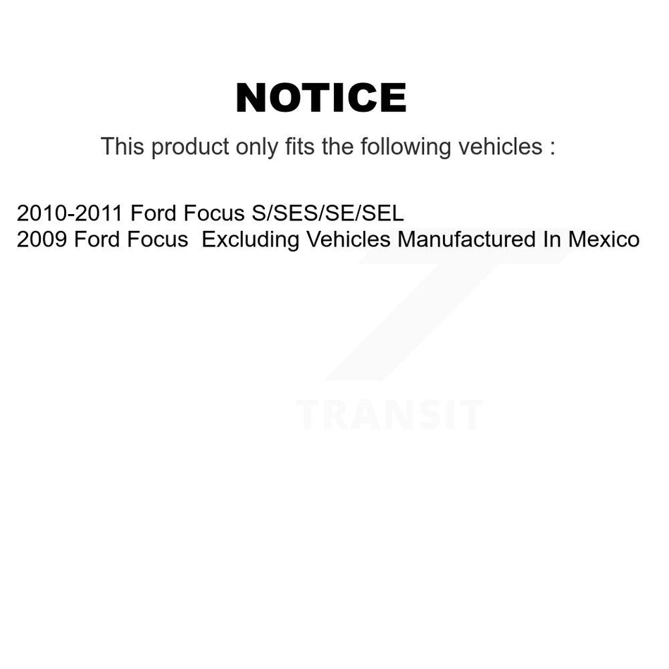 Front Rear Disc Brake Caliper Coated Rotors Drums Ceramic Pads Kit (8Pc) For Ford Focus KCG-100394C