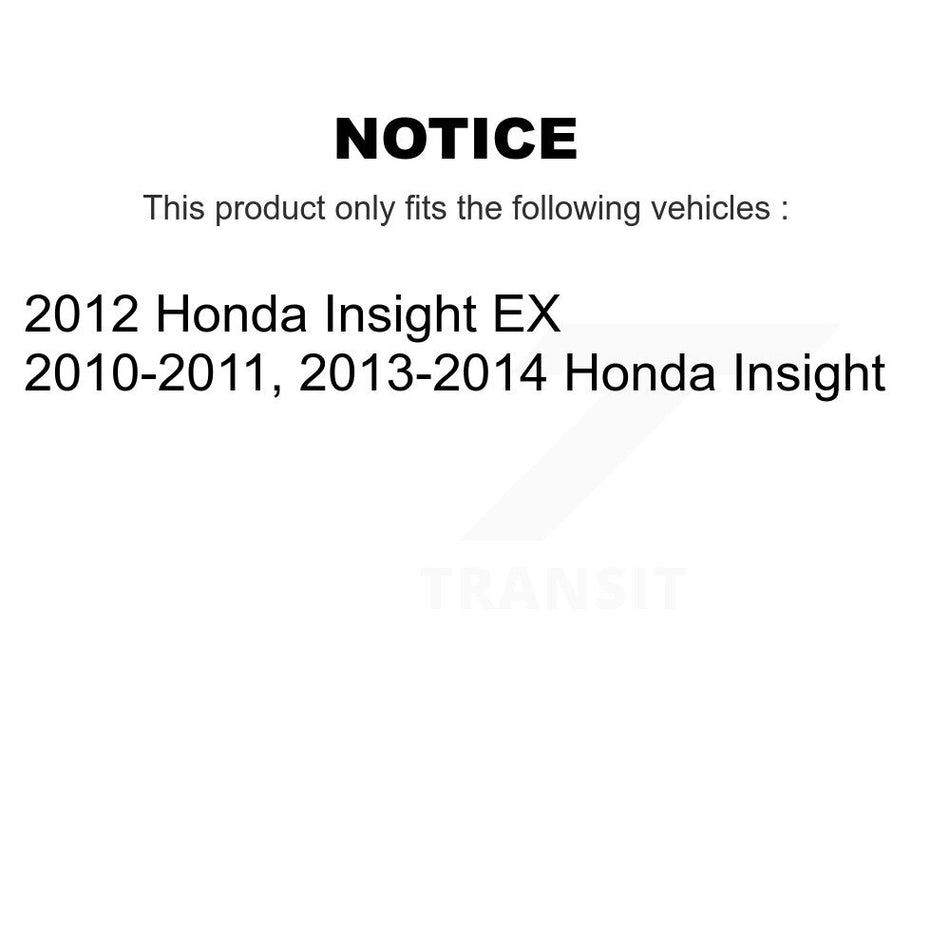 Front Rear Disc Brake Caliper Coated Rotors Drums Semi-Metallic Pads Kit (8Pc) For Honda Insight KCG-100416P