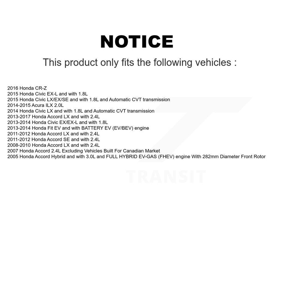 Front Brake Caliper Coat Rotor Ceramic Pad Kit For Honda Civic Accord Fit Acura ILX CR-Z KCG-100451C