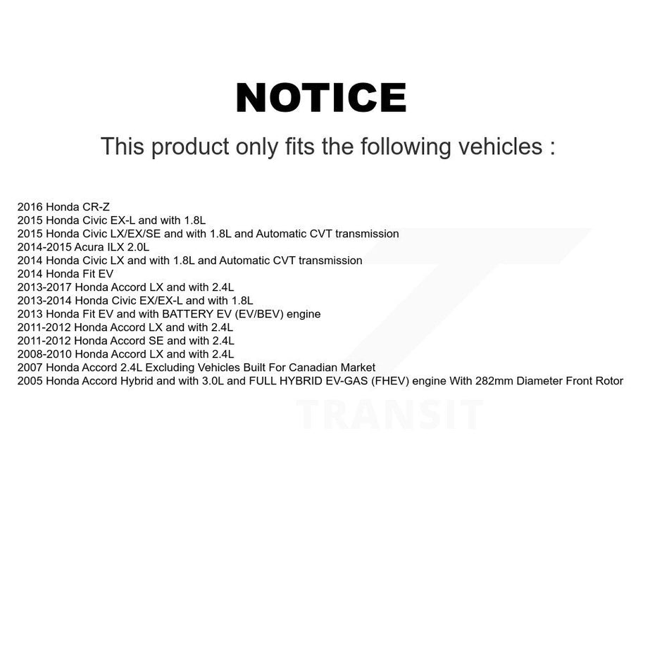 Front Brake Caliper Coat Rotor Ceramic Pad Kit For Honda Civic Accord Fit Acura ILX CR-Z KCG-100456T