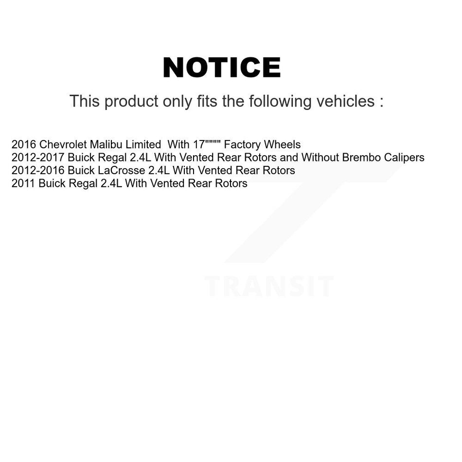 Front Brake Caliper Coat Rotor Ceramic Pad Kit For Buick Regal LaCrosse Chevrolet Malibu KCG-100471C