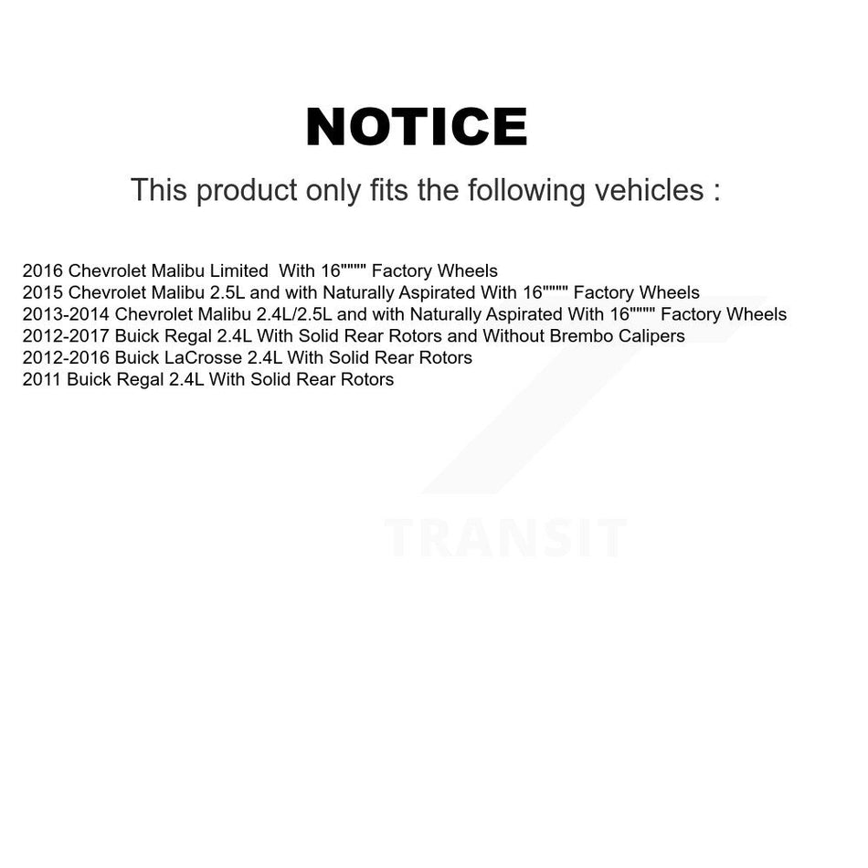 Front Brake Caliper Coat Rotor Ceramic Pad Kit For Chevrolet Malibu Buick Regal LaCrosse KCG-100472C