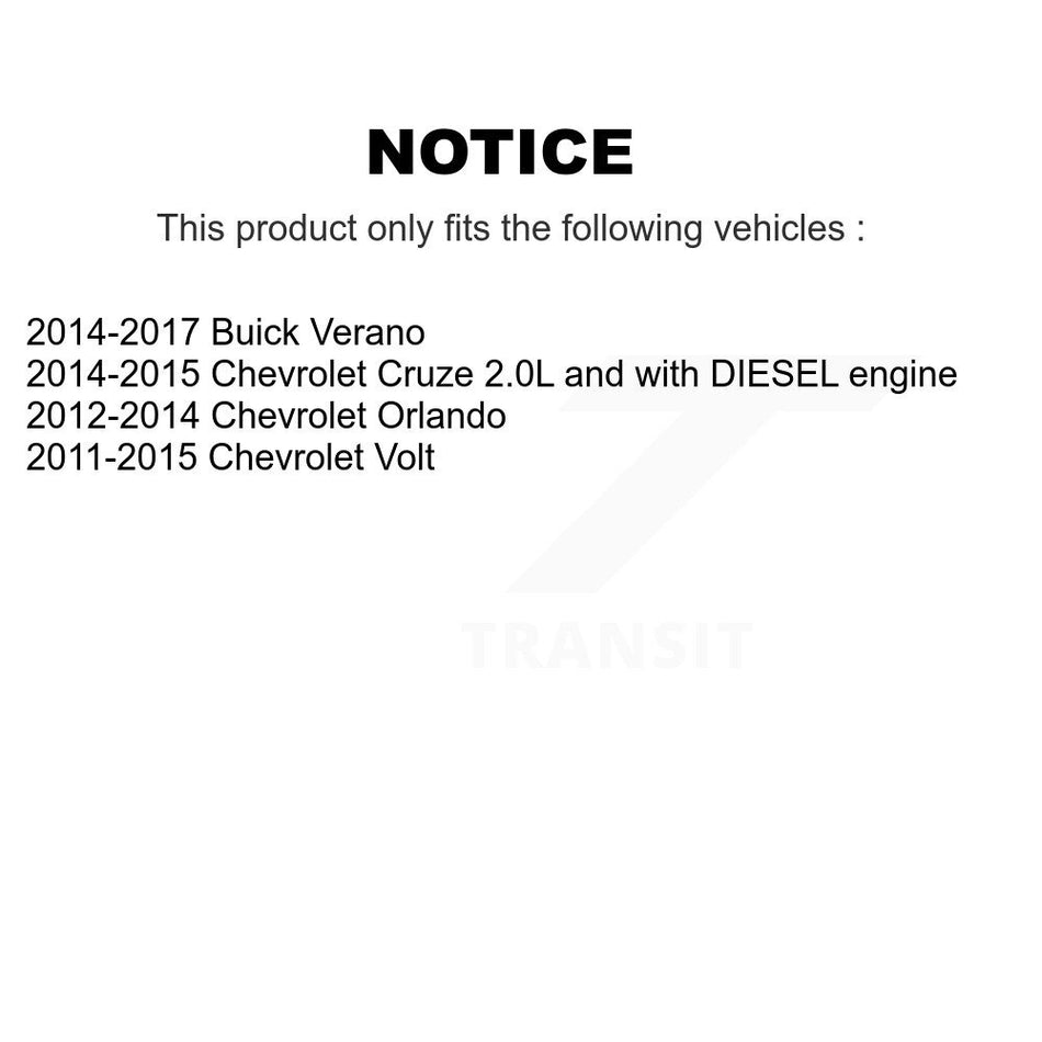 Front Disc Brake Caliper Coated Rotors And Ceramic Pads Kit For Chevrolet Cruze Buick Verano Volt Orlando KCG-100473N