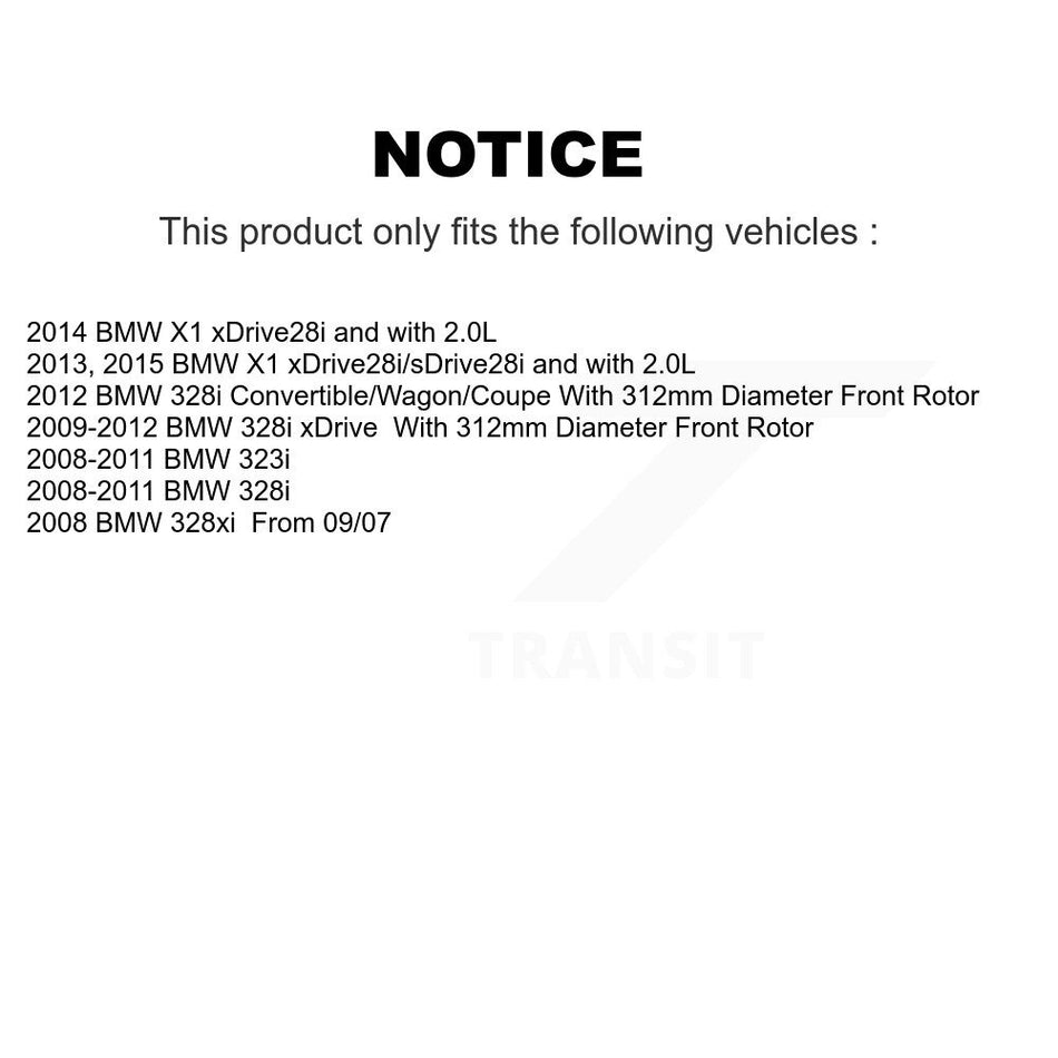 Front Disc Brake Caliper Coat Rotors & Ceramic Pad Kit For BMW 328i xDrive 323i X1 328xi KCG-100474T