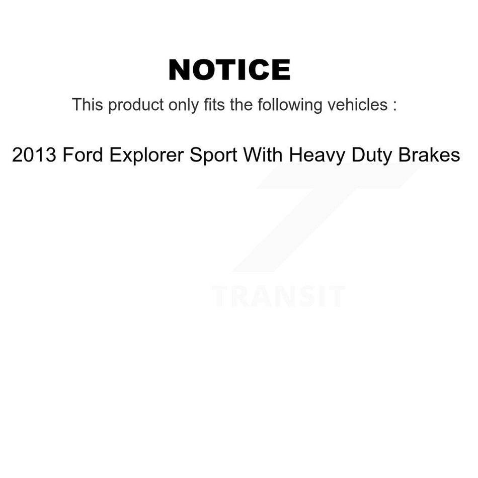 Front Disc Brake Caliper Coat Rotor & Semi-Metallic Pad Kit For 2013 Ford Explorer Sport KCG-100498S