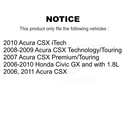 Front Disc Brake Caliper Coat Rotors And Semi-Metallic Pad Kit For Honda Civic Acura CSX KCG-100521S