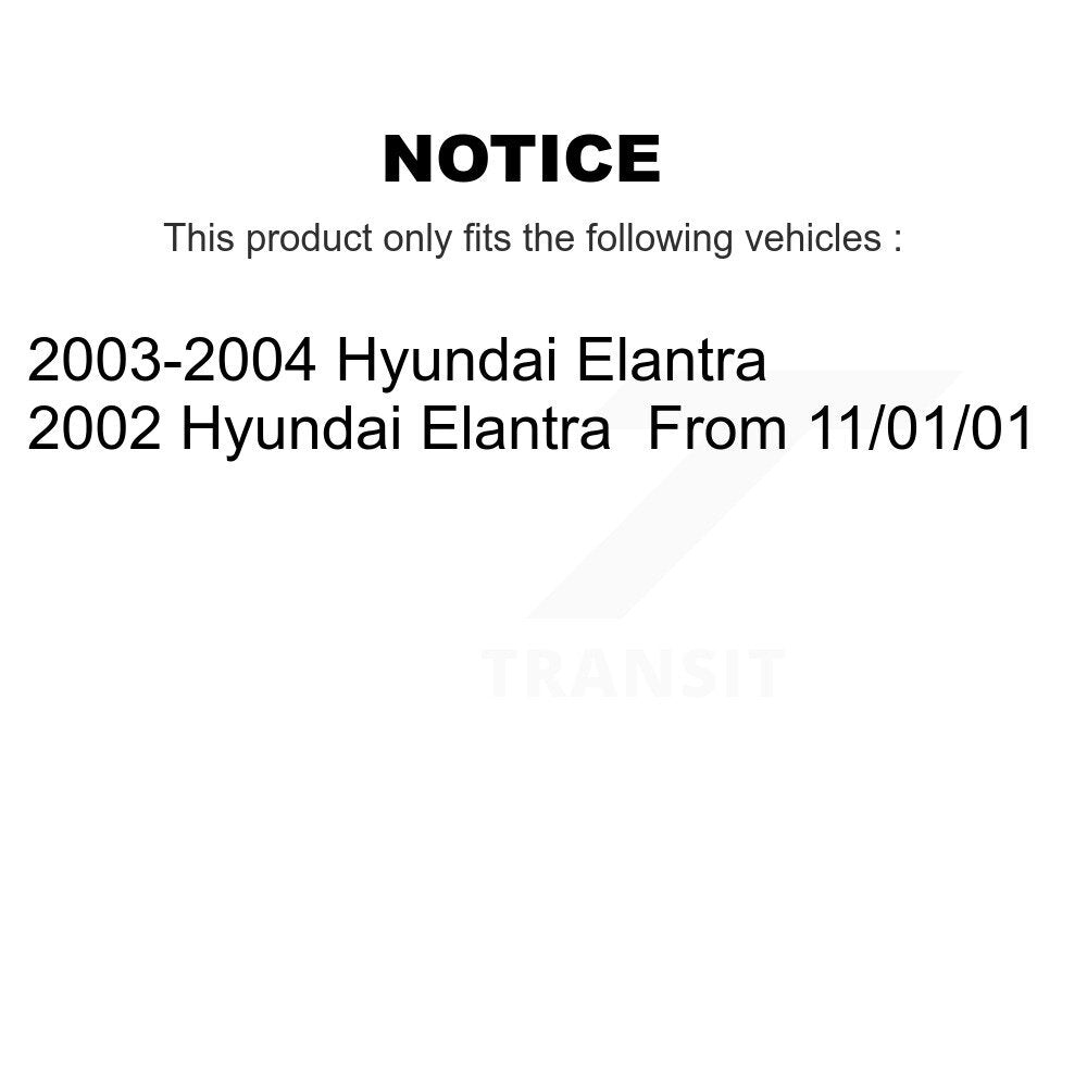Front Disc Brake Caliper Coated Rotors And Ceramic Pads Kit For Hyundai Elantra KCG-100523T