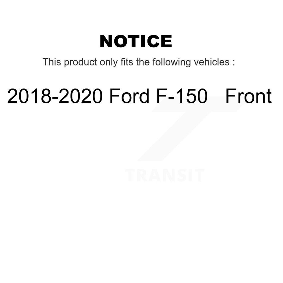 Front Disc Brake Caliper Coated Rotors And Semi-Metallic Pads Kit For 2018-2020 Ford F-150 KCG-100526N