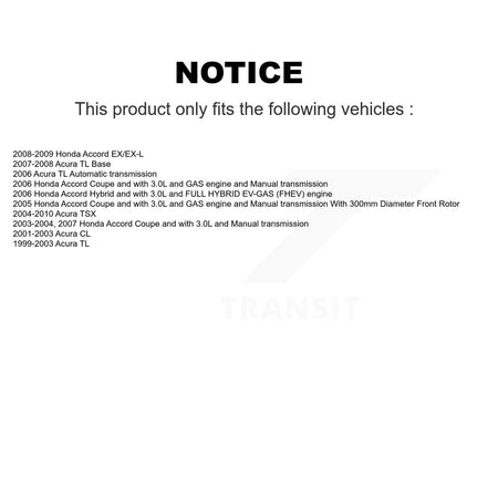 Front Brake Caliper Coat Rotors & Semi-Metallic Pad Kit For Honda Accord Acura TSX TL CL KCG-100539P