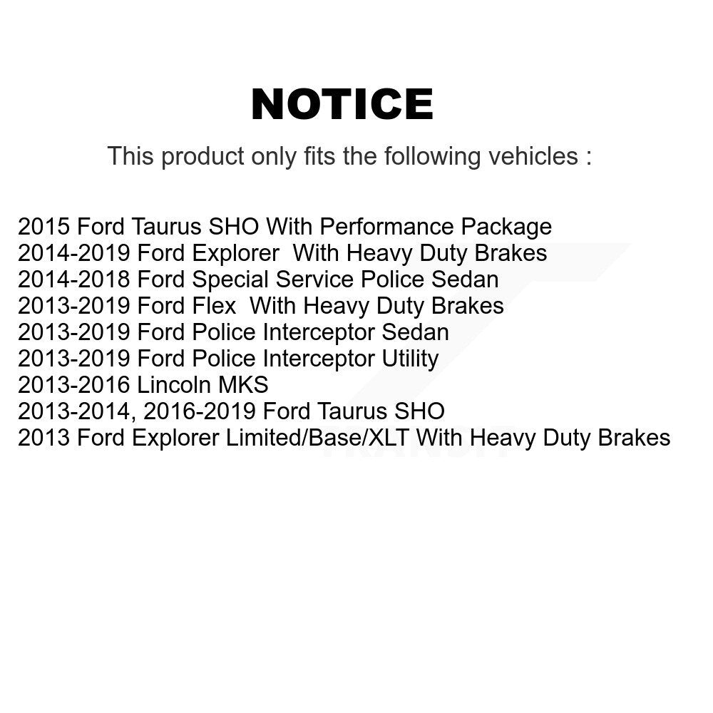 Front Brake Caliper Coat Rotors Ceramic Pad Kit For Ford Explorer Flex Taurus Police MKS KCG-100549N