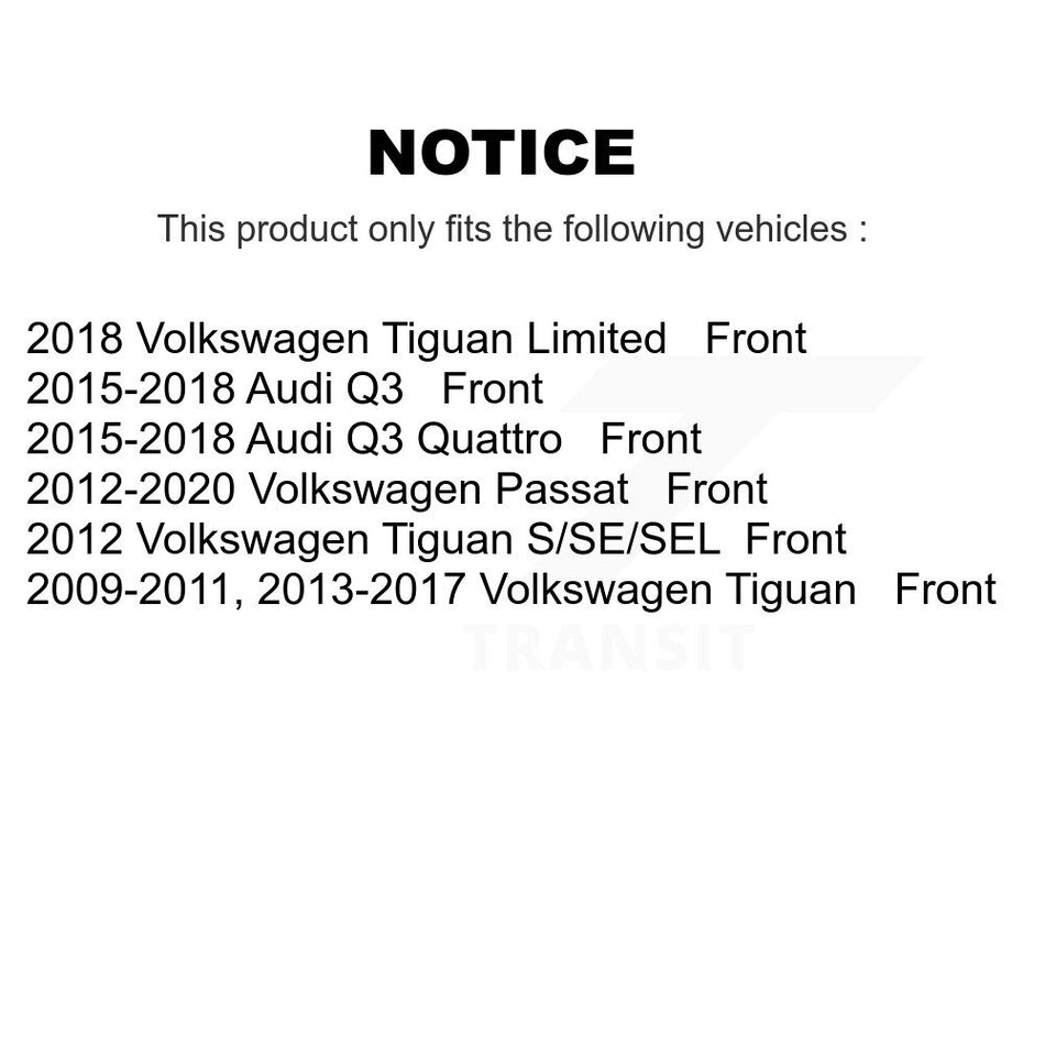 Front Disc Brake Caliper Coated Rotors And Semi-Metallic Pads Kit For Volkswagen Passat Tiguan Audi Q3 Quattro Limited KCG-100573N