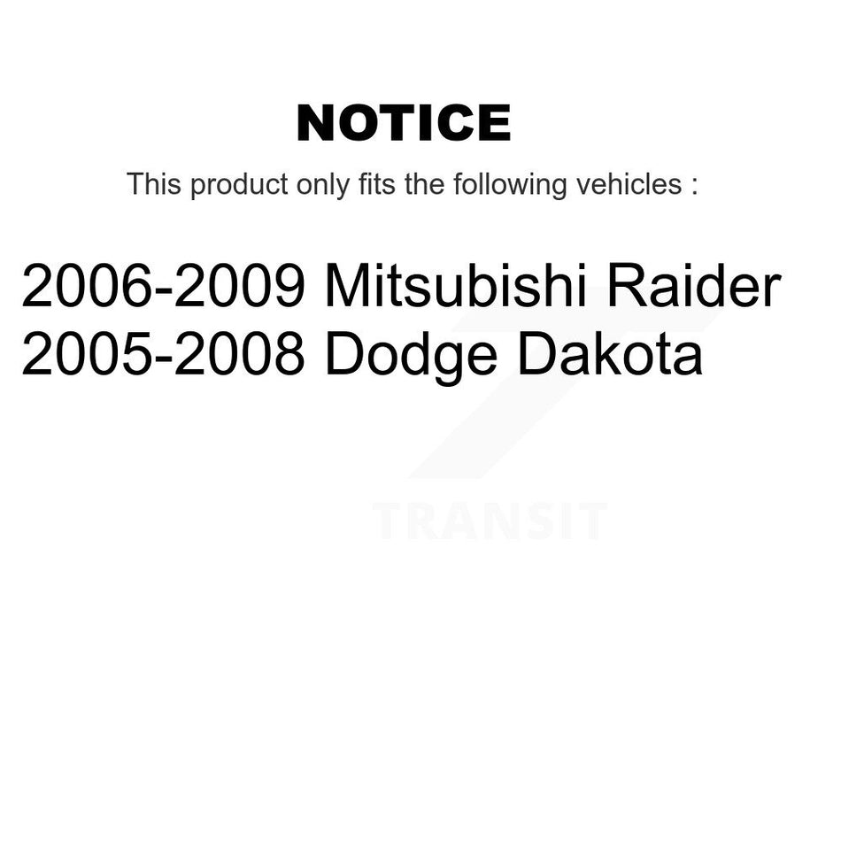 Front Disc Brake Caliper Coat Rotor & Ceramic Pad Kit For Dodge Dakota Mitsubishi Raider KCG-100576T