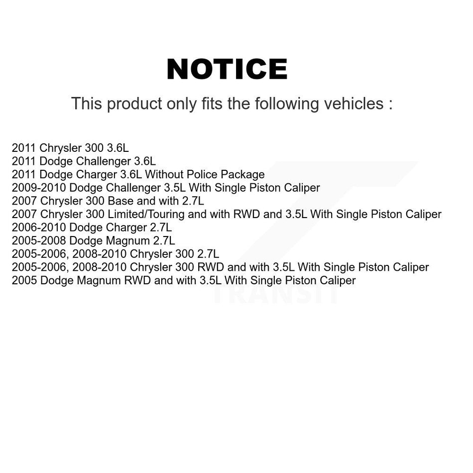 Front Brake Caliper Coat Rotor Ceramic Pad Kit For Dodge Chrysler 300 Charger Challenger KCG-100584N