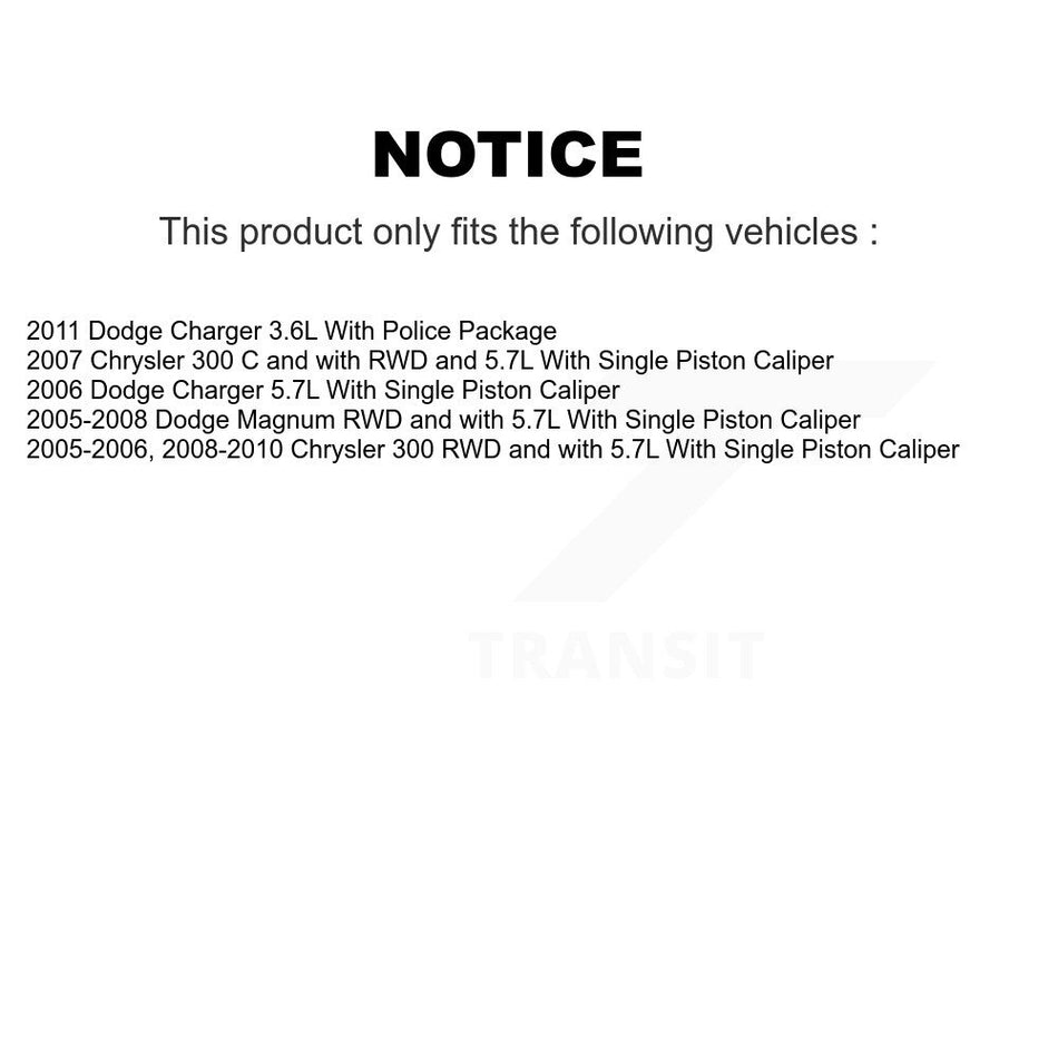 Front Brake Caliper Coat Rotor And Ceramic Pad Kit For Chrysler 300 Dodge Charger Magnum KCG-100587N