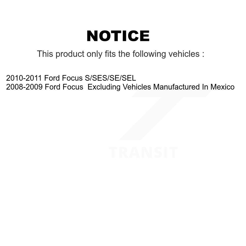 Front Disc Brake Caliper Coated Rotors And Ceramic Pads Kit For Ford Focus KCG-100588T