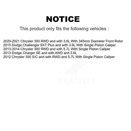 Front Disc Brake Caliper Coat Rotor Semi-Metallic Pad Kit For Chrysler 300 Dodge Charger KCG-100596P