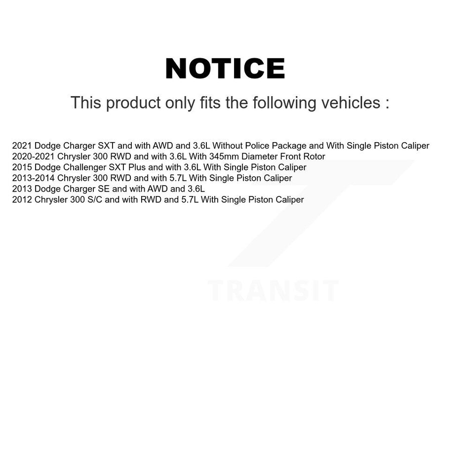 Front Disc Brake Caliper Coat Rotor Semi-Metallic Pad Kit For Chrysler 300 Dodge Charger KCG-100596P