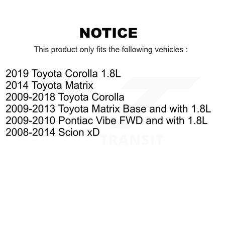 Front Brake Caliper Coat Rotor Ceramic Pad Kit For Toyota Corolla Matrix Pontiac Vibe xD KCG-100610T