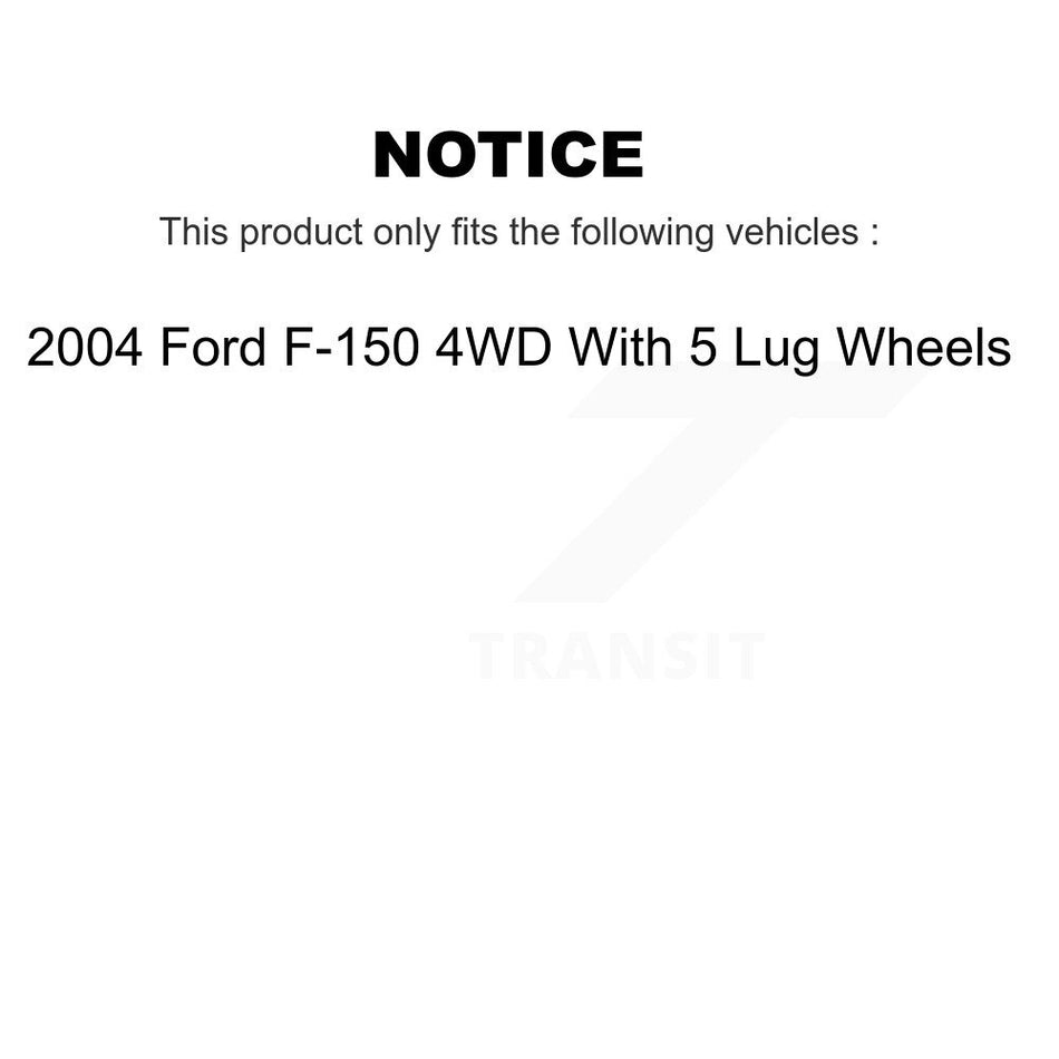 Front Brake Caliper Coat Rotor Semi-Metallic Pad Kit For 04 Ford F-150 With 5 Lug Wheels KCG-100614P