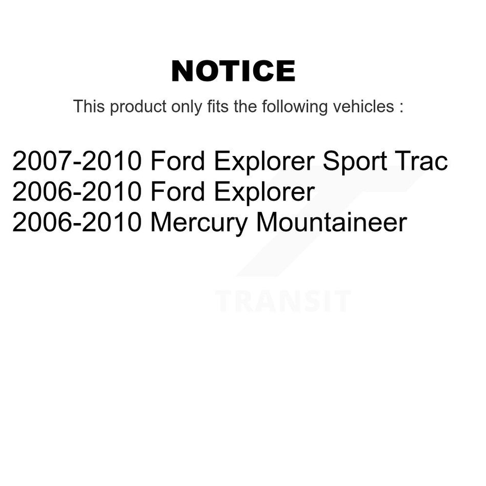 Front Disc Brake Caliper Coat Rotor & Semi-Metallic Pad Kit For Ford Explorer Sport Trac KCG-100635S