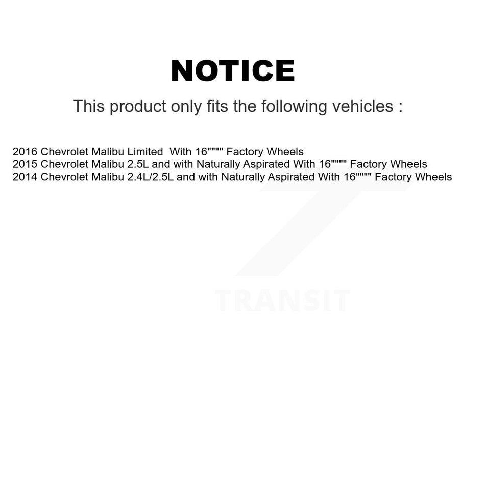 Rear Disc Brake Caliper Coated Rotors And Ceramic Pads Kit For Chevrolet Malibu Limited KCG-100644N
