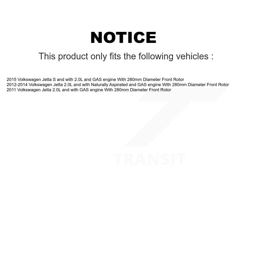 Front Disc Brake Caliper Coated Rotors And Ceramic Pads Kit For Volkswagen Jetta KCG-100649T